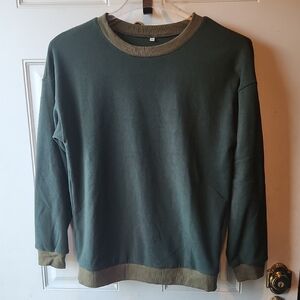 Women's Olive Green Crewneck Shirt Size M